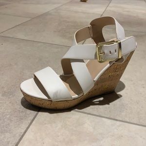 White wedge sandals